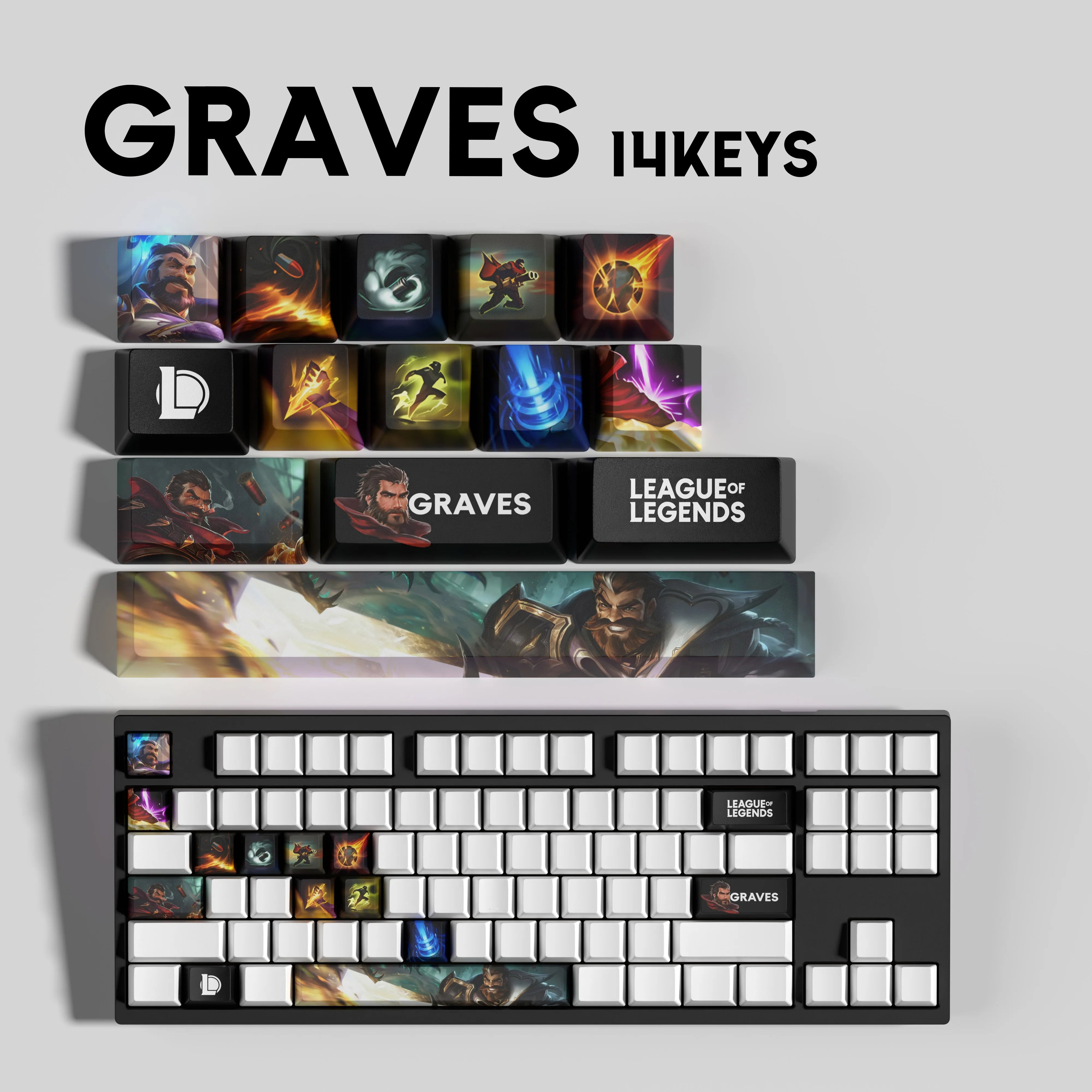 NEW SPECIAL EDITION League of Legends Graves Keycaps – 14 Key