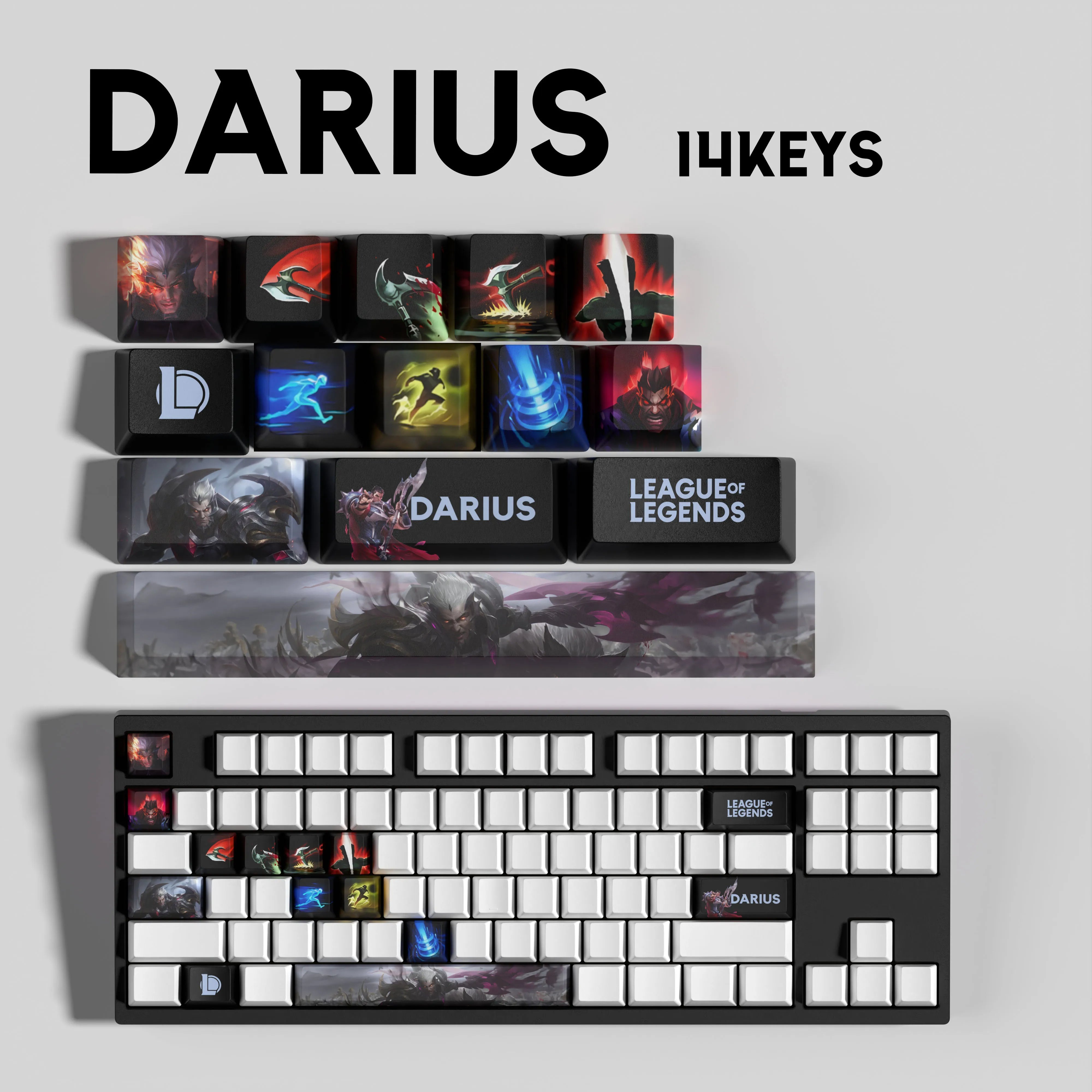 NEW SPECIAL EDITION League of Legends Darius Keycaps – 14 Key