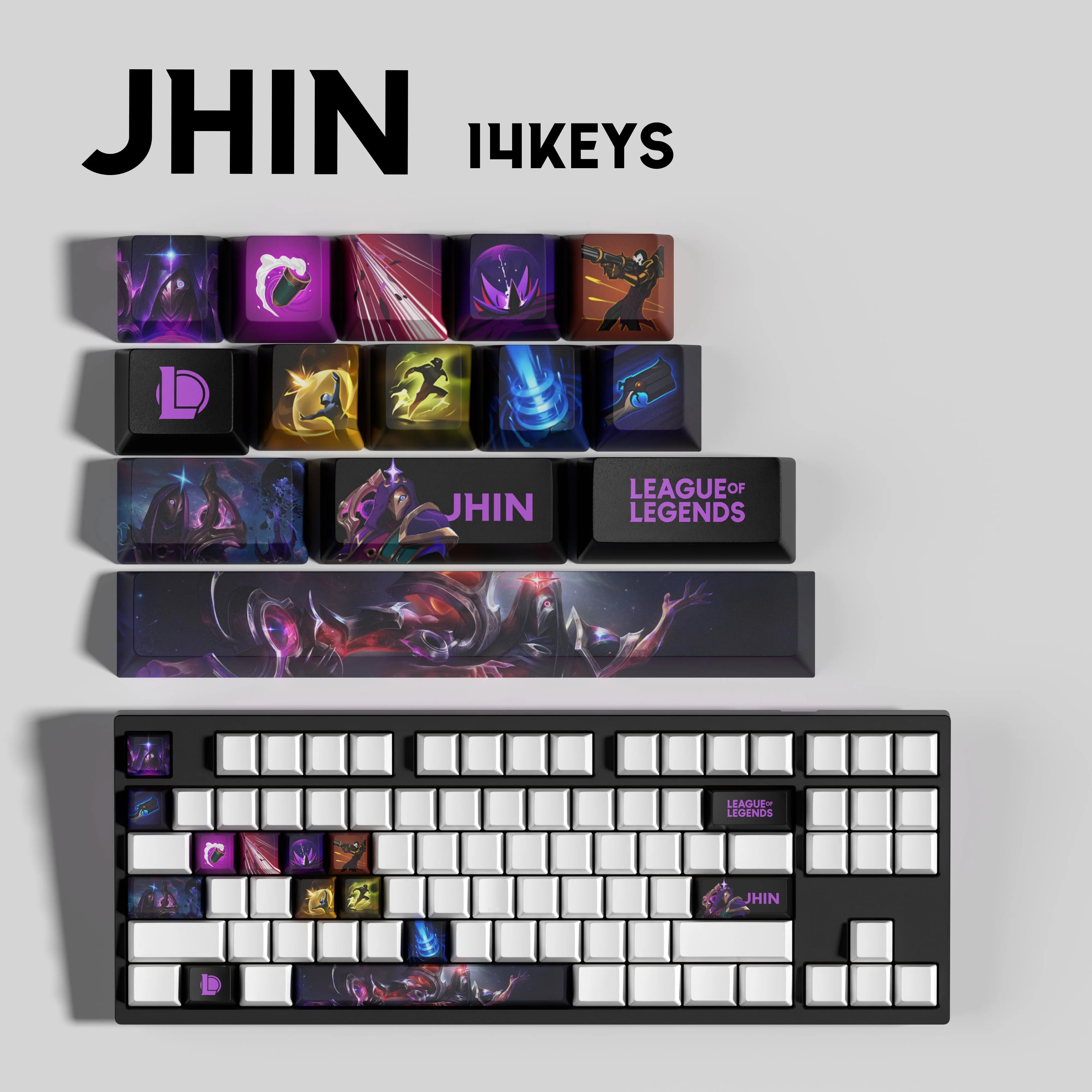 NEW SPECIAL EDITION League of Legends Jhin Keycaps – 14 Key