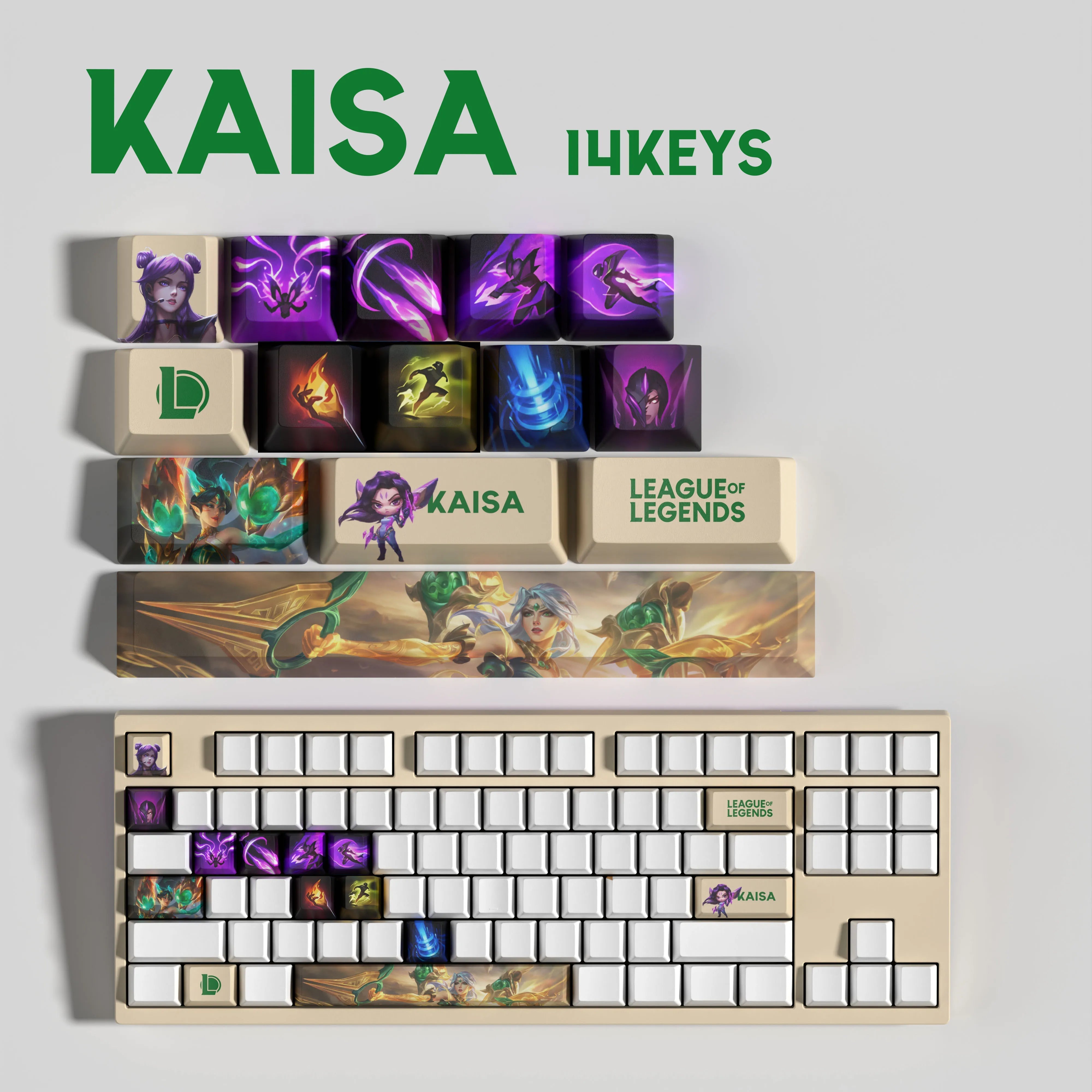 NEW SPECIAL EDITION League of Legends Kai’Sa Keycaps – 14 Key