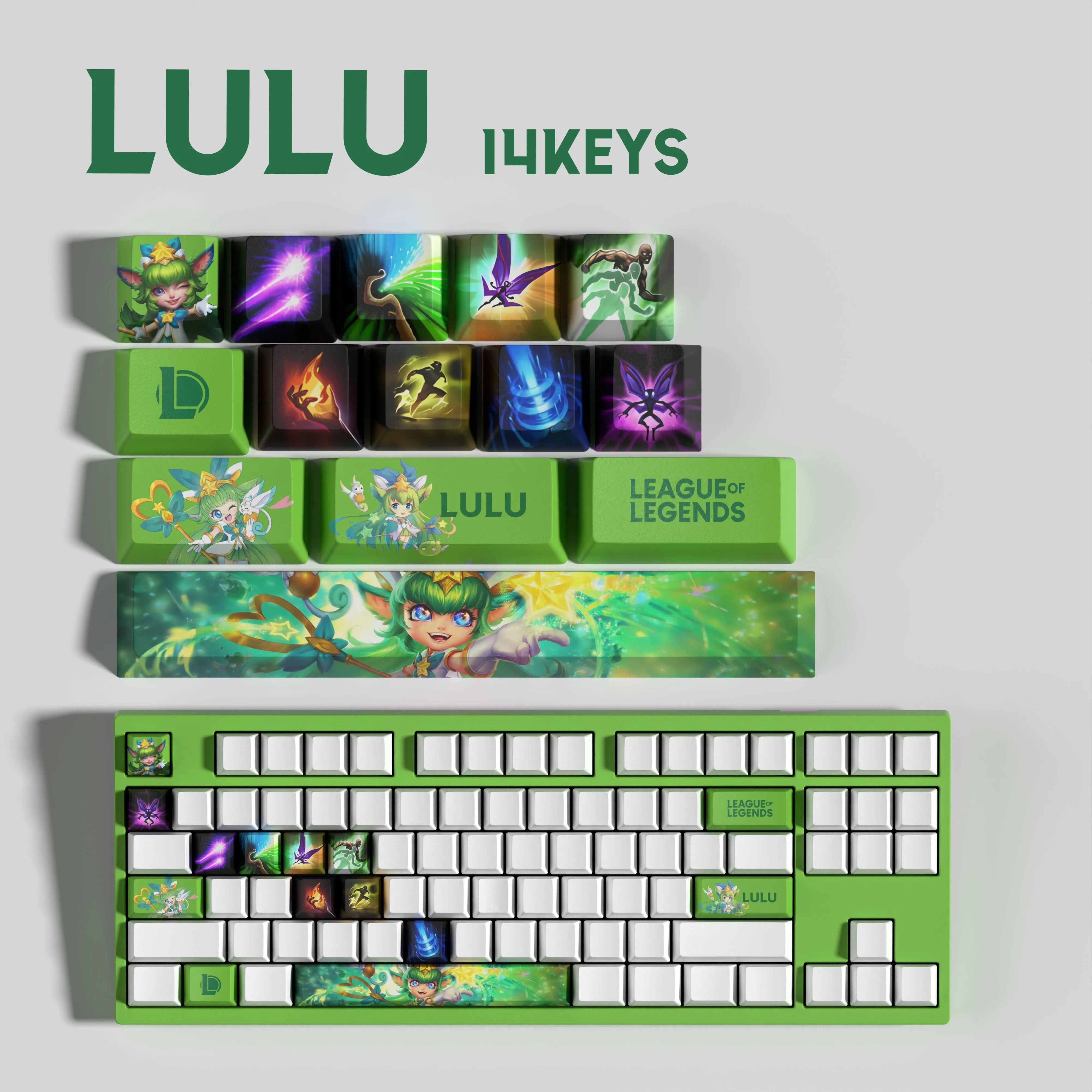 NEW SPECIAL EDITION League of Legends Lulu Keycaps – 14 Key